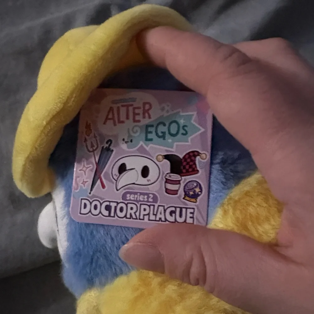 Plush Plague Doctor Toy with Yellow Hat